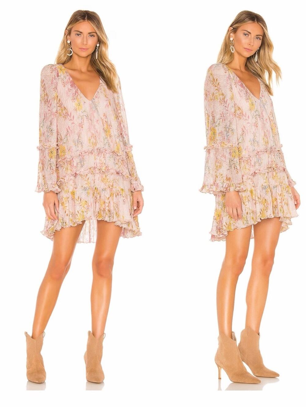 Tularosa Evelyn Dress in Light Rose Floral